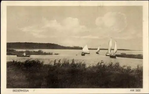 Ak Bad Bederkesa Geestland Niedersachsen, See, Segelboote