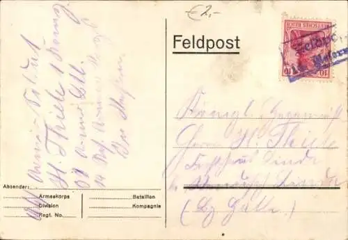 Künstler Ak Fricourt Somme, Schloss, Feldzug 1914 1915, Kriegszerstörungen