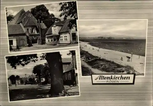 Ak Altenkirchen Wittow auf Rügen, Strand, Ortspartie, Kirche
