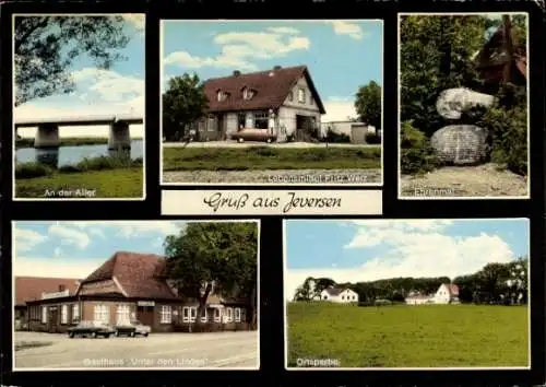 Ak Jeversen Wietze in der Lüneburger Heide, Gasthaus Unter den Linden, Ehrenmal, Geschäft Frutz Welz