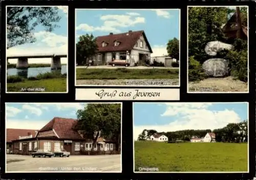 Ak Jeversen Wietze in der Lüneburger Heide, Gasthaus Unter den Linden, Ehrenmal, Geschäft Frutz Welz