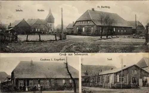 Ak Schneeren Neustadt am Rübenberge, Gasthaus, Schule, Kirche
