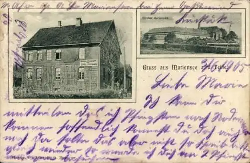 Ak Mariensee Neustadt am Rübenberge, Kloster, Gemischtwarenhandlung