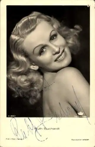 Ak Schauspielerin Ruth Buchardt, Portrait, Autogramm