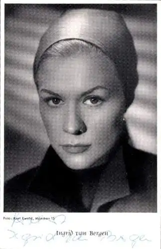 Ak Schauspielerin Ingrid van Bergen, Portrait, Autogramm