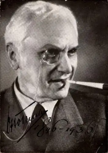 Ak Schauspieler Otto Tressler, Portrait, Monokel, Zigarettenspitze, Autogramm