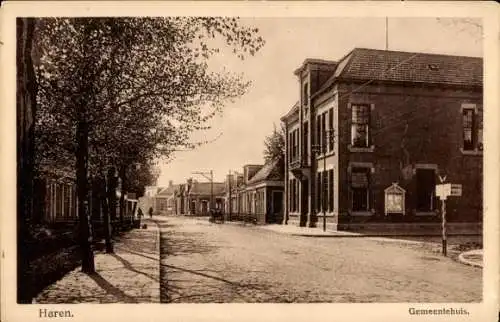 Ak Haren Groningen Niederlande, Rathaus