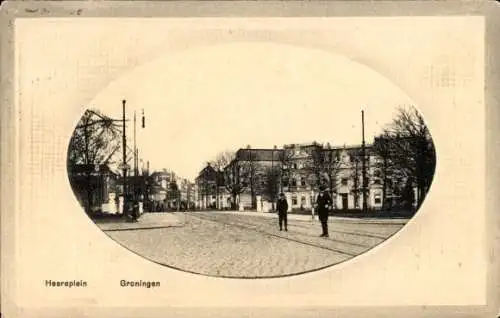 Passepartout Ak Groningen Niederlande, Heereplein