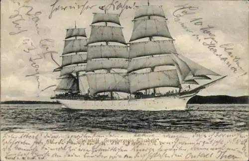 Ak Kaiserliche Marine, Segelschulschiff SMS Großherzogin Elisabeth