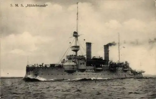 Ak Deutsches Kriegsschiff, SMS Hildebrandt, Küstenpanzerschiff, Kaiserliche Marine