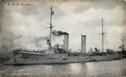 Ak Deutsches Kriegsschiff, SMS Medusa, Kleiner Kreuzer, Kaiserliche Marine