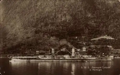 Ak Deutsches Kriegsschiff, SMS Prinzregent Luitpold, Schlachtkreuzer, Kaiserliche Marine, Norwegen