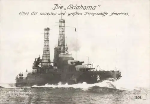 Ak US Amerikanisches Kriegsschiff, USS Oklahoma, Schlachtschiff, US Navy