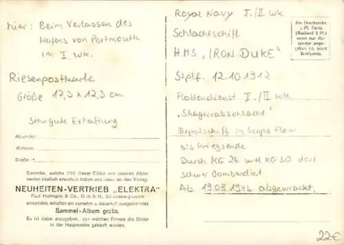 Ak Britisches Kriegsschiff, HMS Iron Duke, Schlachtschiff, Royal Navy