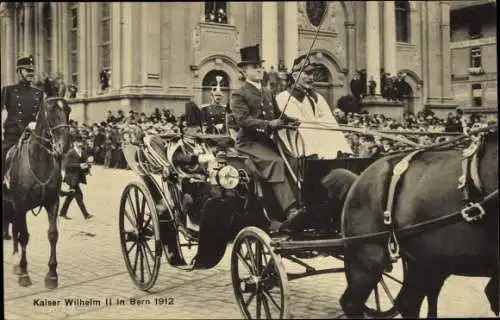 Ak Bern Stadt Schweiz, Kaiser Wilhelm II., Kutsche, Kaiserbesuch 1912
