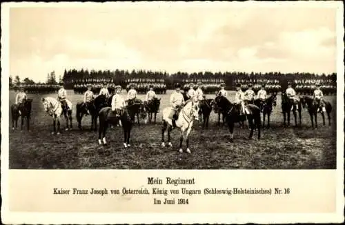 Regiment Ak Kaiser Franz Joseph von Österreich, Schleswig-Holsteinisches Nr. 16, 1914