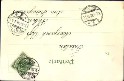 Künstler Litho Fischkutter, Segelboot