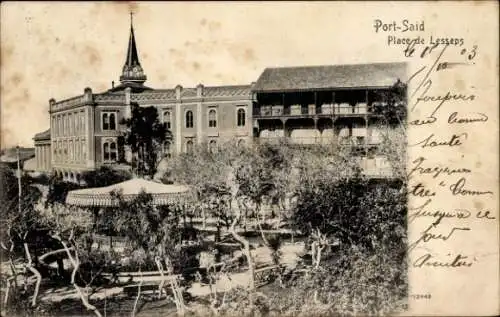 Ak Port Said Ägypten, Place de Lesseps