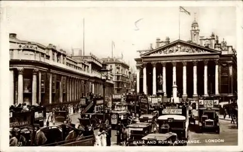 Ak London City England, Bank, Royal Exchange