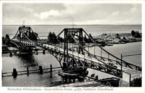 Ak Wilhelmshaven, Drehbrücke, Kaiser Wilhelm Brücke