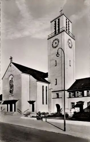 Ak Oppau Ludwigshafen am Rhein, St. Martinskirche, Turmuhr