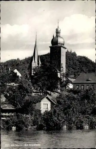 Ak Zeil am Main Unterfranken, Teilansicht, Türme