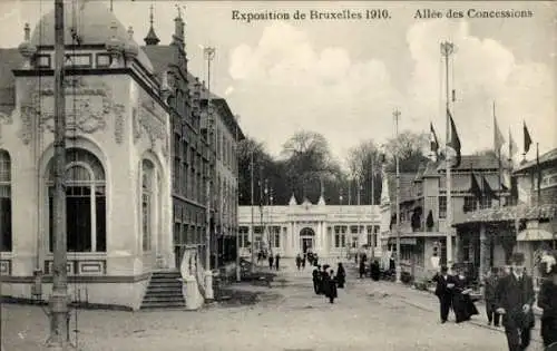 Ak Brüssel Brüssel, Weltausstellung, Allee des Concessions, Weltausstellung 1910