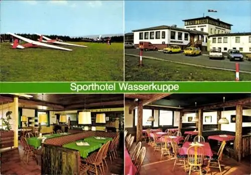 Ak Obernhausen Gersfeld in der Rhön Hessen, Sporthotel Wasserkuppe, Segelflieger, Rhöngeiststuben