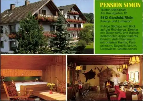 Ak Gersfeld in der Rhön Hessen, Pension Simon, Am Kreuzgarten 12