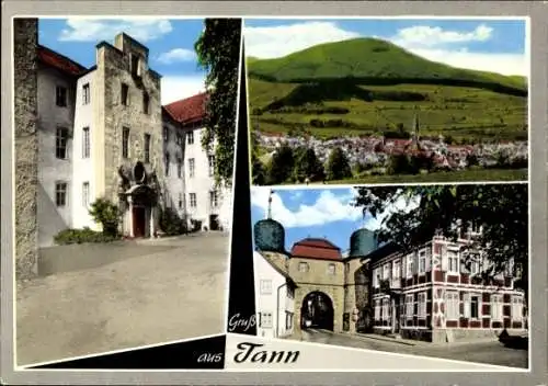 Ak Tann in der Rhön in Osthessen, Gesamtansicht, Tor, Fachwerkhaus