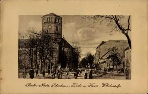 Ak Berlin Pankow Niederschönhausen, Kirche, Kaiser Wilhelm Straße