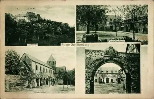 Ak Gießen an der Lahn, Kloster Schiffenberg, Ruine Schiffenberg, Wirtschaftsgebäude, Klosterkapelle