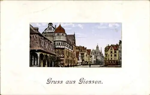 Passepartout Ak Giessen Gießen an der Lahn Hessen, Teilansicht