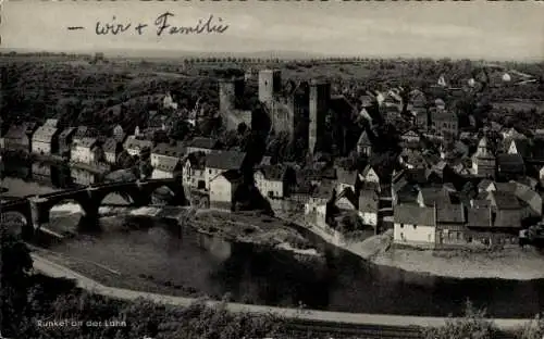 Ak Runkel an der Lahn, Teilansicht, Burg