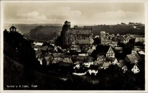 Ak Runkel an der Lahn, Totalansicht, Burg