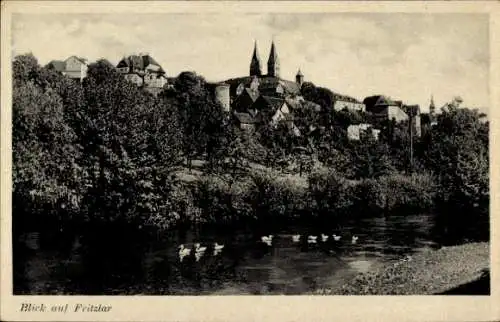 Ak Fritzlar in Hessen, Teilansicht, Kirchtürme