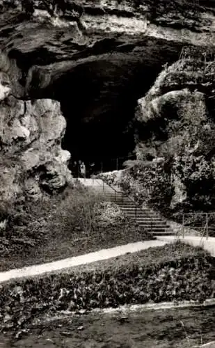 Ak Pottenstein in Oberfranken, Teufelshöhle, Fränkische Schweiz, Eingang