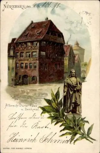 Litho Nürnberg in Mittelfranken, Albrecht Dürer Haus und Denkmal