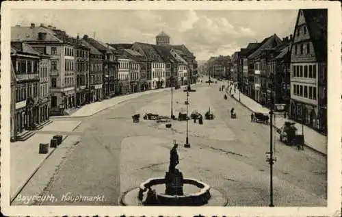 Ak Bayreuth in Oberfranken, Hauptmarkt, Denkmal