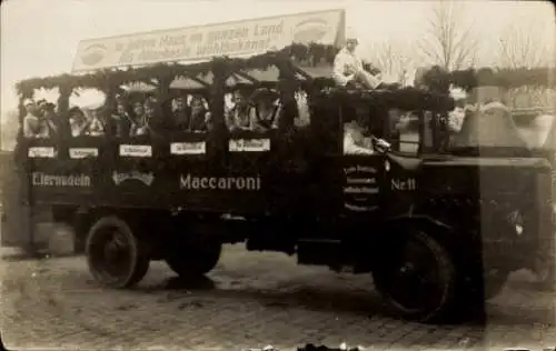 Foto Ak Weinheim an der Bergstraße Baden, 1. Badische Teigwaren Fabrik Wilhelm Hensel, LKW, Reklame