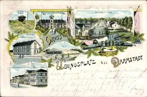 Litho Darmstadt in Hessen, Truppenübungsplatz, Barackenlager, Zelt