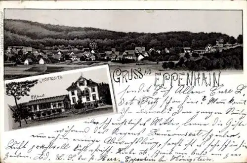 Litho Eppenhain Kelkheim im Taunus, Kurhaus Montesita, Totalansicht