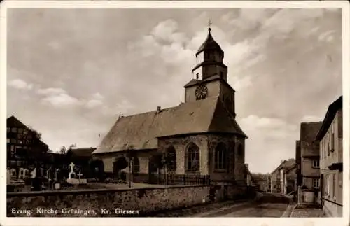 Ak Grüningen Pohlheim in Hessen, Evangelische Kirche