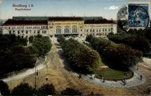 Ak Straßburg Elsass Bas Rhin, Hauptbahnhof