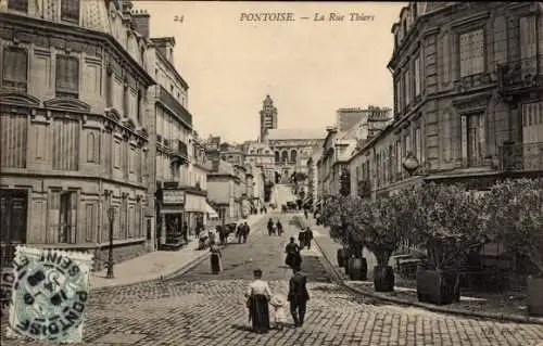 Ak Pontoise Val d'Oise, La Rue Thiers