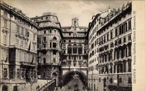 Ak Genova Genua Ligurien, Nouva Galleria Vittorio Emanuele III