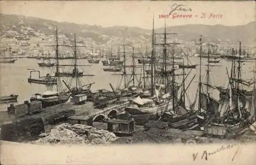 Ak Genova Genua Ligurien, Il Porto