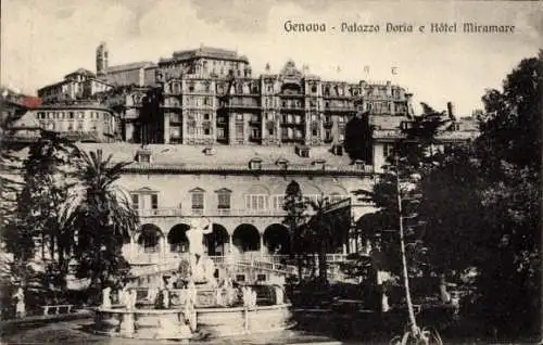 Ak Genova Genua Ligurien, Palazzo Doria e Hotel Miramare