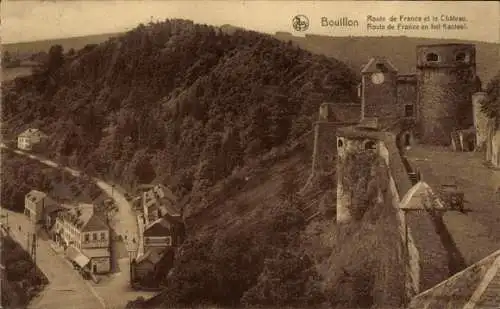 Ak Bouillon Wallonien Luxemburg, Route de France, Burg