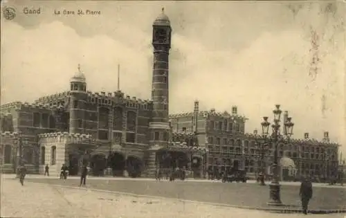 Ak Gand Gent Ostflandern, Bahnhof St. Pierre